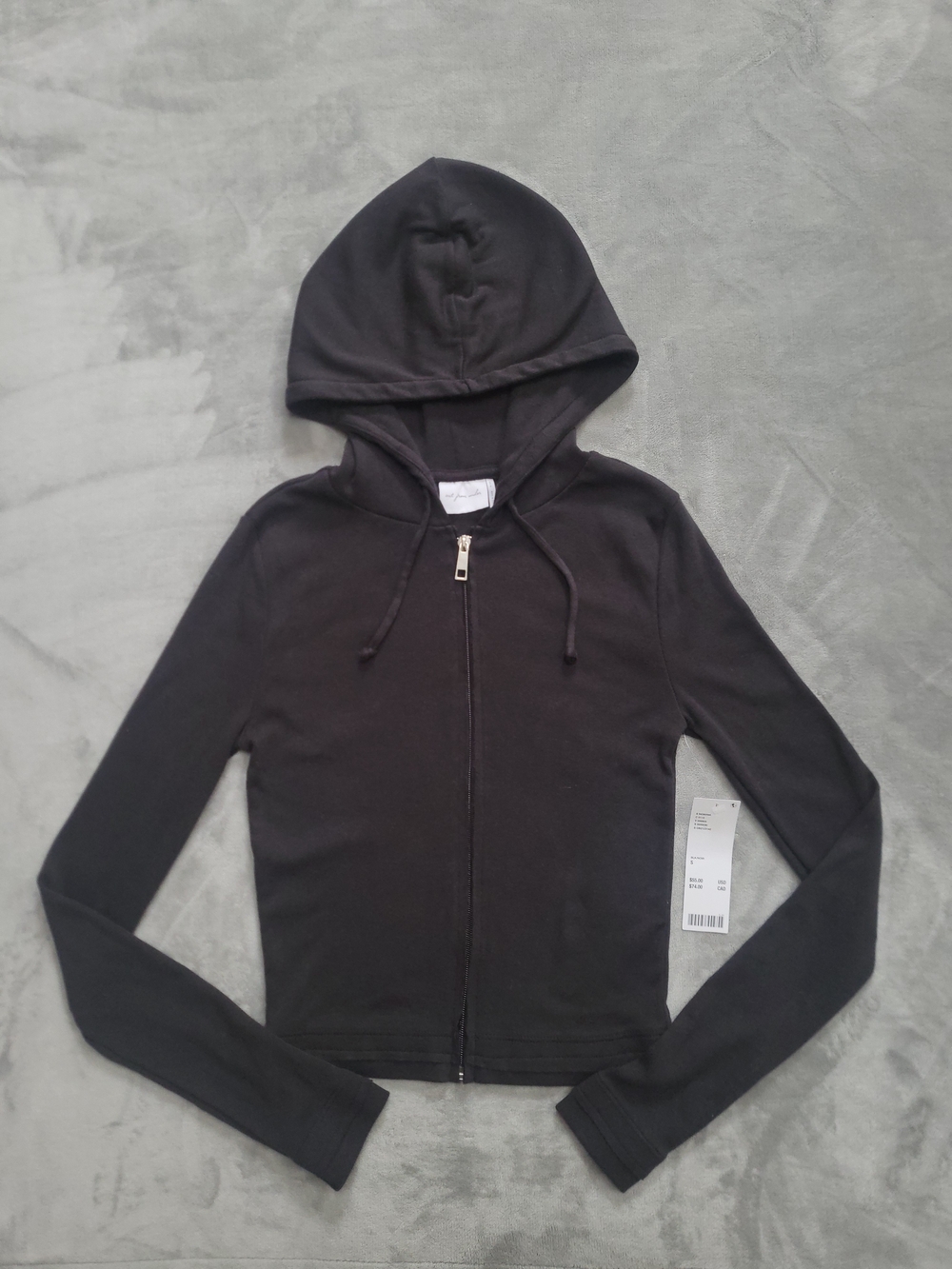 Women’s Black Zip-Up Hoodie Top